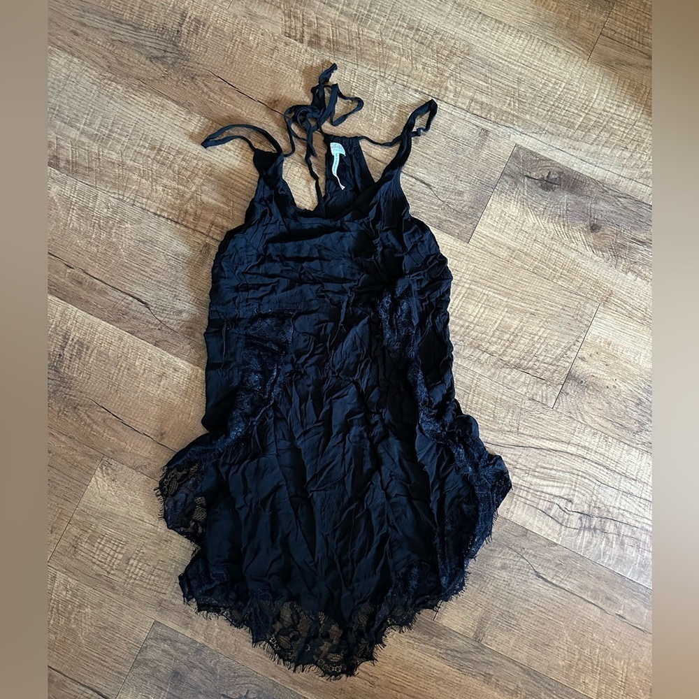 Free people black lace nightie
